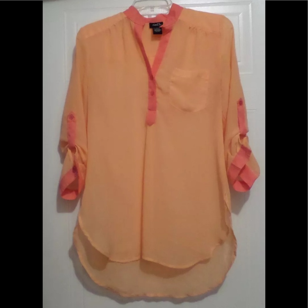 Rue21 Pullover Blouse Sheer Peach Small